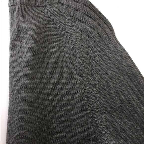 Roots Men V Neck Chunky Sweater Large Grey Cotton - Picture 5 of 13